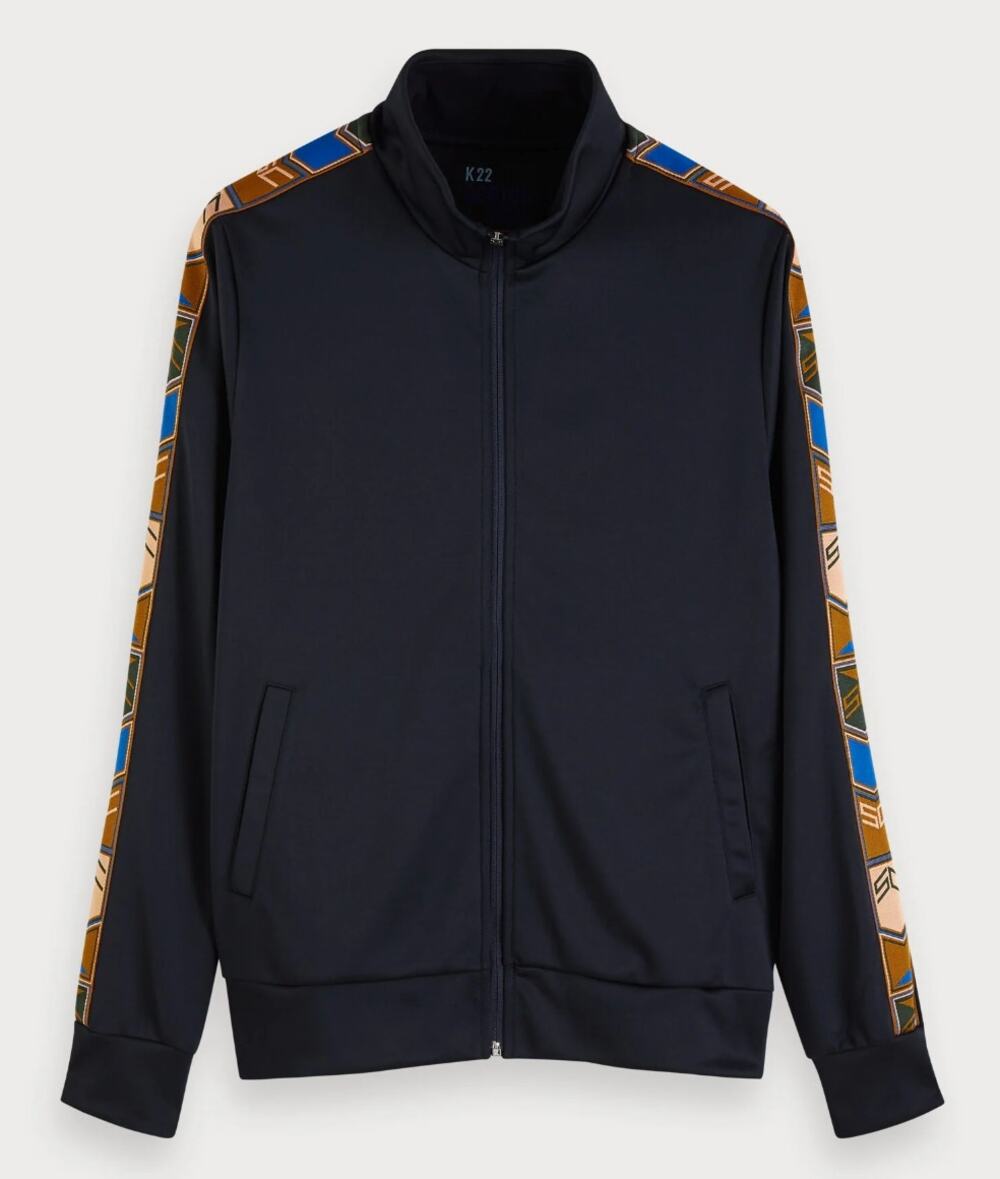 SCOTCH & SODA Logo Tape Detail Track Jacket Navy Blue Full Zip Long Sleeve M